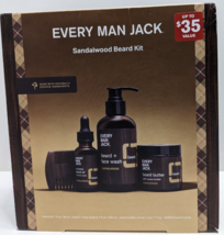 Beard Gift Set- Every Man Jack Sandalwood 4 Piece With Oil Wash Butter And Comb - £15.88 GBP