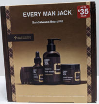 Beard Gift Set- Every Man Jack Sandalwood 4 Piece With Oil Wash Butter And Comb - £15.89 GBP