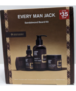 Beard Gift Set- Every Man Jack Sandalwood 4 Piece With Oil Wash Butter A... - £15.80 GBP