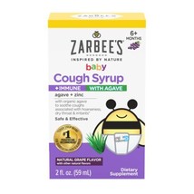 Zarbee&#39;s Baby Cough Syrup + Immune with Organic Agave + Zinc; Natural Grape - £7.99 GBP