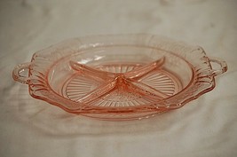 Old Mayfair Pink by Anchor Hocking 4 Part Relish Dish Open Rose Depression Glass - £39.43 GBP