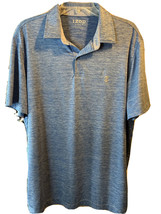 IZOD GOLF Men’s Size L Blue Short Sleeve 1/4 Button Polyester Polo Shirt - £11.20 GBP
