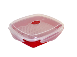 Microwave Steamer Vented Cooks Vegetables Fish Meats Poultry Rice BPA Fr... - $9.89