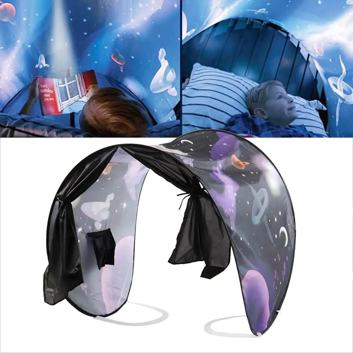 Bed Mosquito Net Canopy Children&#39;s Starry Tent Kids Foldable Light-block... - $59.53