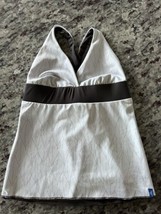 Melika Tankini Reversible Swimsuit Top Brown White Modest Mom Size XS - $11.64