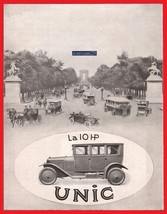 1923 Unic 10 Hp Conduite Intérieure 4 Portes Large Vintage NON-COLOR Ad - French - £13.48 GBP