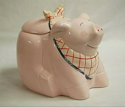 Old Vintage Coco Dowley Smiling Pink Pig Shaped Canister Cookie Jar Farm... - £46.45 GBP