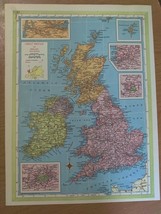 Great Britain Ireland Map Vintage 1951 9&quot; x 12&quot; Print Railroad Lines - €12,63 EUR