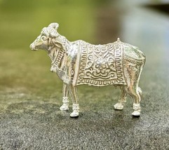 999 Silver Hindu Religious Statue Sacred Kamdhenu Cow for Good Luck 14.7 gram - £36.74 GBP