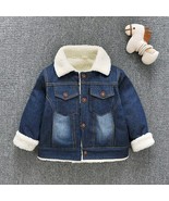 Winter Baby Boys Girls Toddler Kids Denim Coats Warm Fleece Thick Coat O... - $39.76 CAD