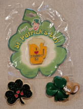 Vintage IRISH St Patricks Day LOT Pins 1980s Hallmark Clover Enamel Beer... - $14.48