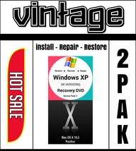 Windows Xp All Versions Recovery Reinstall Restore Vintage 2pk With 10.3... - $24.99