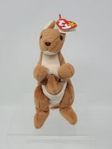 TY Beanie Baby Rare Retired 1996 Pouch Kangaroo With Tags - £8.51 GBP