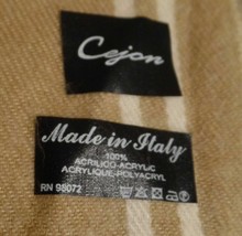 CEJON Made In Italy Plaid Acrylic Scarf With Fringe Clean Pre Owned Condition - £26.83 GBP