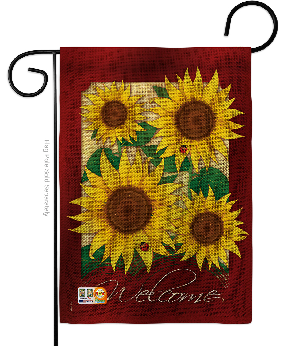 Sunflowers Burlap Impressions Decorative Garden Flag G154067DB Flags