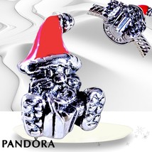 PANDORA Seated Santa Claus &amp; Present Charm Pendant 799213C01 US SELLER  - $33.66