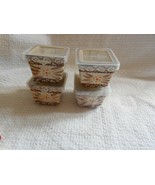 4 TempTations by Tara Brown Old World  Brown Small 9 oz Sq Bowls w/Lids - $130.77 MXN