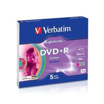 Verbatim DVD+R 4.7Gb, 16x, Lightscribe, Pack 5, Colour, 43658, recordabl... - $39.00