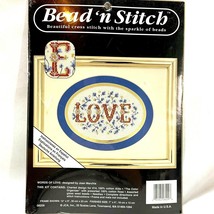 Bead n Stitch Cross Stitch Kit Words of Love 08209 JCA 7x5" Made in USA - $5.82