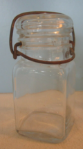 VINTAGE   SQUARE PINT JELLY SPICE   MASON   JAR WITH GLASS LID - $18.00