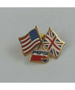 Vintage UK &amp; USA Flags With Pepsi Logo Lapel Hat Pin - €4,67 EUR