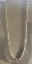 Necklace White Plastic Beads 28 Inches Unbranded Vintage 1960&#39;s - £4.69 GBP