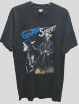 $120 George Strait Concert Vintage 90s Black C&amp;W Screen Stars Best T-Shirt L - £97.69 GBP