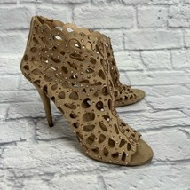 Zigi Soho Duran Peep Toe Rhinestone Ankle Caged Booties Size 9 Beige Rose Gold - £39.02 GBP