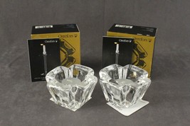 NOS 2PC Orrefors MAX Sweden Lead Crystal Original Ice Wintercold Candleh... - £22.93 GBP
