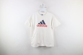 Vtg 90s Adidas Womens Large Distressed Spell Out Big Logo Short Sleeve T-Shirt - £19.68 GBP