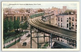 Elevated R.R. Curve at 110th Street New York Postcard Buildings City - £11.63 GBP