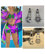 5 piece bundle  vintage sun moon earrings and a 3 piece swim set - $950.91 MXN
