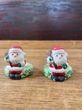 Jasco Taiwan Bisque Ceramic Santa on a Wreath Mini Candle Holders - £10.06 GBP