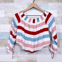 Lovers + Friends Dream Lover Off The Shoulder Top Multi Striped Womens Medium - $59.39