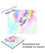 Rainbow Bird Artistic Fantasy Inspired Personalised Mouse Pad-Mouse Mat. - $41.16 CAD