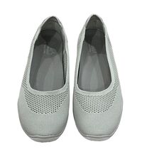 Cheeks Fit Body Ballet Flats Womens 10W Mesh Comfort Slip-On Gray - $19.20