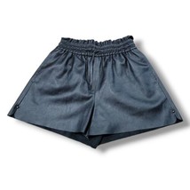 Zara Shorts Size Small W26&quot;xL3&quot; Paperbag Shorts Elastic Waist Faux Leath... - £22.56 GBP