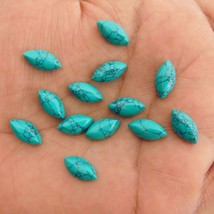 4x8 mm Marquise Lab Created Blue Turquoise Cabochon Loose Gemstone Lot 30 pcs - £7.92 GBP