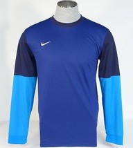 Nike Dri Fit Blue &amp; Purple Club II Goalkeeper Jersey Padded Elbows Men&#39;s NWT - £79.82 GBP