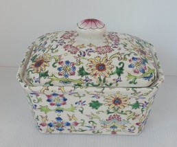 CHINESE QING DYNASTY FLORAL Vine LARGE WUCAI PORCELAIN BOX SIGNED Soup T... - $72.57