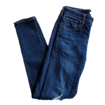 Levi&#39;s Medium Wash Distressed 721 High Rise Skinny Blue Jeans Size 25 Waist 26 - £26.08 GBP