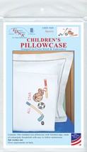 Jack Dempsey Children&#39;s Stamped Pillowcase W/Perle Edge-Sports - £14.05 GBP