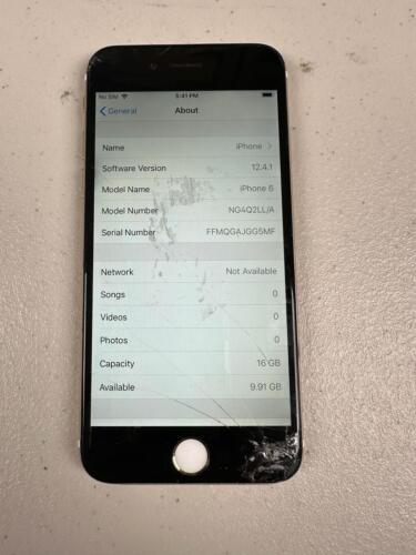 Apple iPhone 6 Verizon Gold Broken LCD Turning On Phone for Parts Only - £31.87 GBP