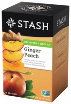 Stash Tea Green Tea, Ginger Peach with Matcha, 18 bags (1.2 oz) - $9.67