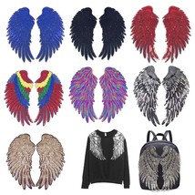 7 Pair Of Wings Sequins Angel Wings Iron On Patch Diy Embroidered Applique Bling - £13.17 GBP