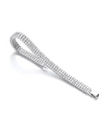 18Carat White Gold Diamond 3-Row Claw Set Bracelet 7.50 Carats G-SI Hall... - $12,776.12