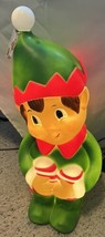 Cracker Barrel Sitting Elf Lighted Christmas Blow Mold - 23.5&quot; Tall - $71.05