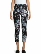 Time and Tru Women&#39;s Millennium Black Floral High Rise Stretch Skinny Pants - £5.85 GBP