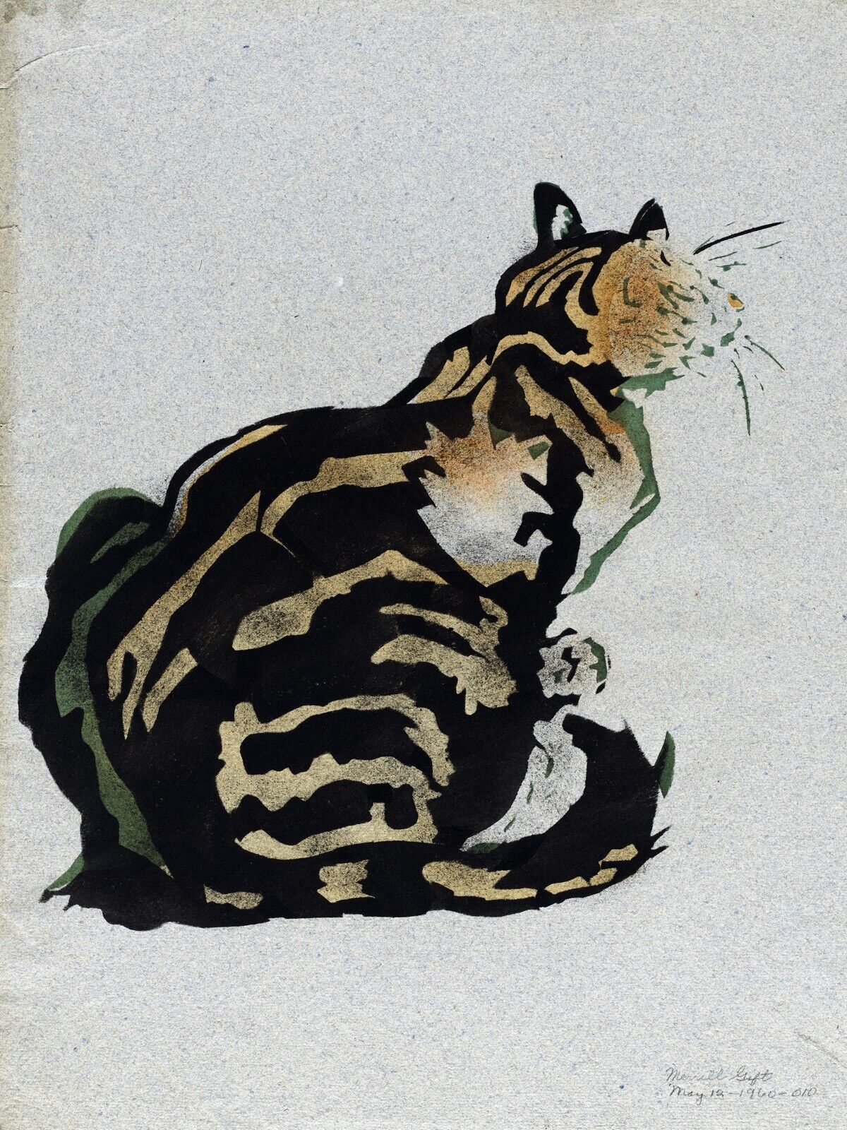 12774.Decoration Poster.Home wall.Room art vintage design.Color drawing pet cat