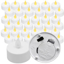 Qty 36 Battery Operated, Flickering AMBER LED Tealights Tea Lights Flame... - $38.99